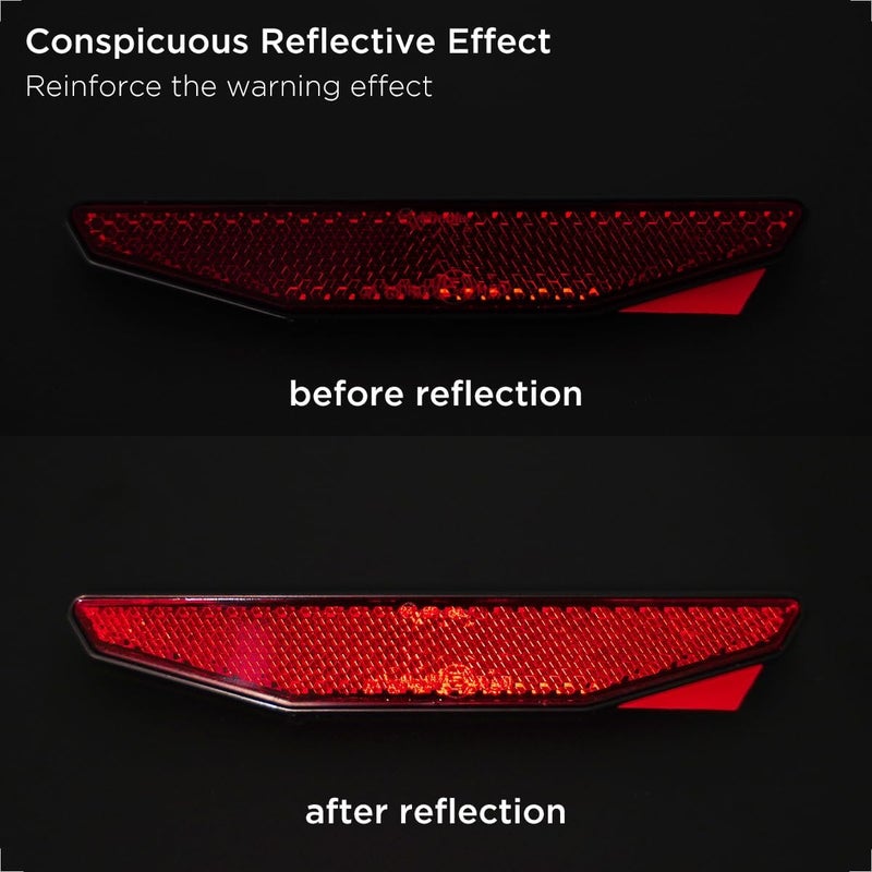 evermotor 2 Packs Red Warning Reflective Reflectors Stickers ：Waterproof ATV Bike Accessories High-Visibility Retro Rear Safety Reflectors for Motorcycle, Bicycle & Scooter - Image 3